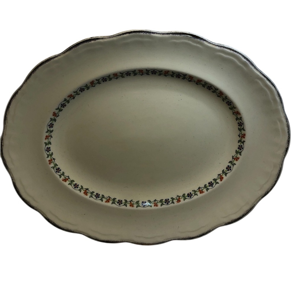 Vintage Alfred Meakin Marigold Paisley Bone China serving platter 12-1/2 inches